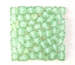 BORDÜRE Glasmosaik Polygonal Soft Glas transparent grün 1 Quadrat glatt glänzend