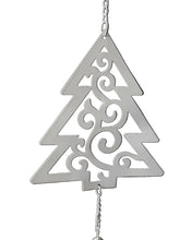 TEELICHTHALTER WEIß Tannenbaum Ornamentik Metall Milchglas 82 L Fensterhänger
