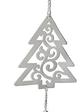 TEELICHTHALTER WEIß Tannenbaum Ornamentik Metall Milchglas 82 L Fensterhänger