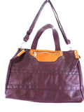 Mahel Umhänge / Schultertasche Lila mit Braun Ziernieten Damentasche Tasche