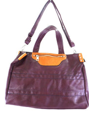 Mahel Umhänge / Schultertasche Lila mit Braun Ziernieten Damentasche Tasche