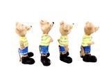 MÄUSE SET 4 Stück verschiedene Varianten Keramik Ton 8 cm stehend
