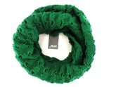Schal Rundschal dunkelgrün Loop Wickelschal gestrickt Arcylic Lochmuster UP