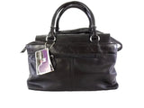 TASCHE MAHEL SCHWARZ teils Lackoptik Schultertasche Henkeltasche Damentasche