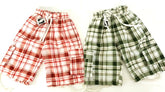 Badehosen Kinder 128 -140 3 für 2 Badeshorts kariert Shorts Grün Rot Taschen