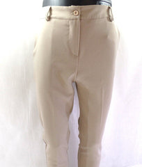 Hose Chic & Mit Beige Größe XL Bundfaltenhose Buisnesshose Italy