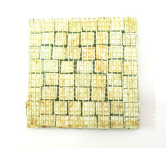 BORDÜRE Glasmosaik hellgrün matt Borde 1 x Quadrat 64 Steine unregelmäßig