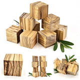 Olivenholz Schnitzholz Rohling Massivholz 40x40x40 mm 8 Stück Carving Würfel