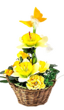 CASA - POADOR GESTECK Korb Osterglocken Küken Kunstblumen Frühling Dekoration