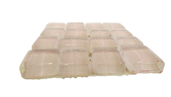 GLASMOSAIK Bordüre hell Lachs Klarglas Borde 4 Quadrate 50 x 50 mm x 5 mm