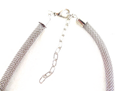 Halskette aus Drahtgeflecht mit Anhänger & Straßstein Neu