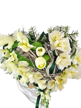 Casa-Poador Herz Rebengesteck Weiß Creme Kunstblumen Gladiolen Geschenk Friedhof