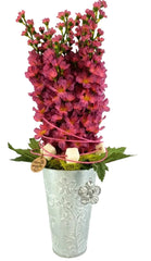 CASA - POADOR GESTECK KUNSTBLUME Rosa Blüten Metallgefäß 25 cm Hoch Dekoration