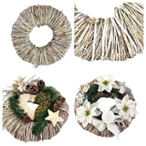 TÜRKRANZ WEIß Kranz Wand trocken Weiß gekalkt 30 cm Rebenkranz Natur Shabby Dekoration