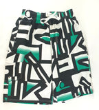 Badehose Badeshorts M Beach Wear E & F Shorts Schwarz Grün gemustert Bermuda