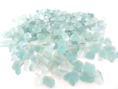 Glasmosaik Glas Crush - Glas Türkis 650 g Milchglas matt unregelmäßig 460 Steine