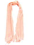 SCHAL TUCH Stola mit Fransen Lachs 100 % Viscose XXL Schal 190 cm Lang 65 Breit
