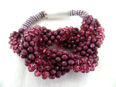 Fashion Jewelry Armband Bordeaux Modeschmuck Magnetverschluss Perlen Knoten