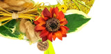 CASA - POADOR KRANZ künstlich trocken Grün Gelb Sonnenblumen Lagurus 30 cm