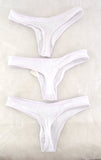 Slips String Tanga Vorteilspack 3 er Set Weiß Sexy