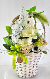 Casa-Poador Gesteck im Korb Anemone Osterglocken Kunstblumen Frühling Deko