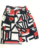 Badehose Badeshorts M Beach Wear E & F Shorts Schwarz Weiß Rot gemustert
