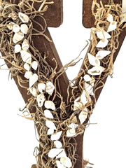 Buchstabe Holzbuchstabe Y mit Muschedeko Tillandsienmoos Dekoration Vintage