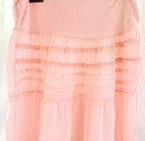Rock Rosa Rüschen Damen Faltenoptik 61 cm Lang