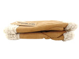 HANDSCHUHE FINGERLOS hell Braun L / XL Kunstleder Kunstfell Natural Spirit