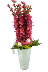 CASA - POADOR GESTECK KUNSTBLUME Rosa Blüten Metallgefäß 25 cm Hoch Dekoration