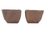 TÖPFE ÜBERTÖPFE 2 Übertöpfe 13 cm Hoch dunkelbraun quadratisch Pflanzen Dekoration
