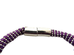 FASHION JEWELRY ARMBAND Bordeaux Modeschmuck Magnetverschluss Perlen Knoten