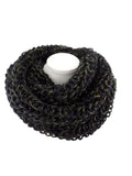SCHAL RUNDSCHAL Schwarz Loop Wickelschal Schlauchschal gestrickt Polyester dick