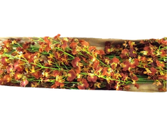 Künstliche Seidenblumen 1 Karton mit 12 Rostbraunen Orchideen 100 cm Dekoration