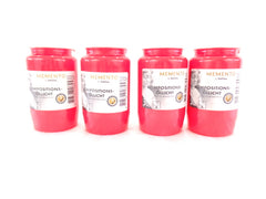 Grablicht Bolsius Dauerbrenner 4 x rot o. Deckel Kompositionsöllicht Grablaterne