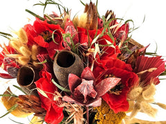 Trockenblumen Exoten Seidenmohn Mix Rot Gelb Naturmaterial gefärbt Dekoration