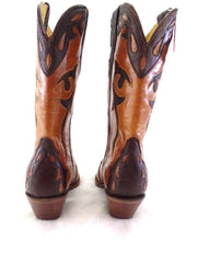 Westernstiefel 36 Natura Cafe Cowboystiefel Leder spitz Applikationen Rudel