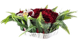 CASA - POADOR GRABSCHMUCK Herz rote Rosen Kunstblumen Natur Friedhof