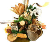 Grabschmuck Exoten Weiß Grün Sisalherz Natur Zapfen Budda Strauß künstlich Fried