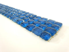 GLASMOSAIK Bordüre Blau glänzend Borde 1 Streifen 92 Steine unregelmäßig Mosaik