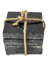 Marmor Untersetzer Schwarz Grau marmoriert 4 x Getränkeuntersetzer Geschenk