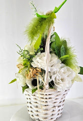 Casa-Poador Gesteck im Korb Anemone Osterglocken Kunstblumen Frühling Deko