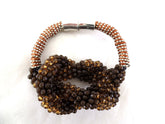 Fashion Jewelry Armband braun Modeschmuck Magnetverschluss Perlen Knoten