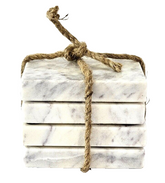 Marmor Untersetzer Weiß Grau marmoriert 4 x Getränkeuntersetzer Tolles Geschenk