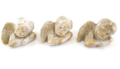 3 Engel Engelfigur patiniert goldfarben 7,5 cm x 6 x 5,5 cm Weihnachten Deko kl.