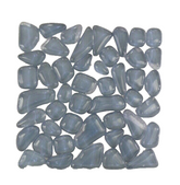 BORDÜRE Glasmosaik Polygonal Soft Glas Grau Novara 1 x Quadrat glatt glänzend