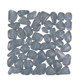 BORDÜRE Glasmosaik Polygonal Soft Glas Grau Novara 1 x Quadrat glatt glänzend
