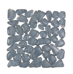 BORDÜRE Glasmosaik Polygonal Soft Glas Grau Novara 1 x Quadrat glatt glänzend