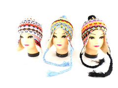 Mütze Zöpfe & Bommel Ohrenwärmer Weiß Hellblau Schwarz Herzen Antonio Varianten