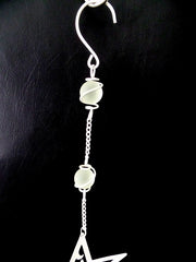 Teelichthalter Weiß Stern Ornamentik Metall Milchglas 82 cm L Fensterhänger Dek